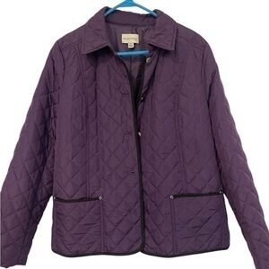 Studio Works quilted lightweight fall jacket with piping in size LP